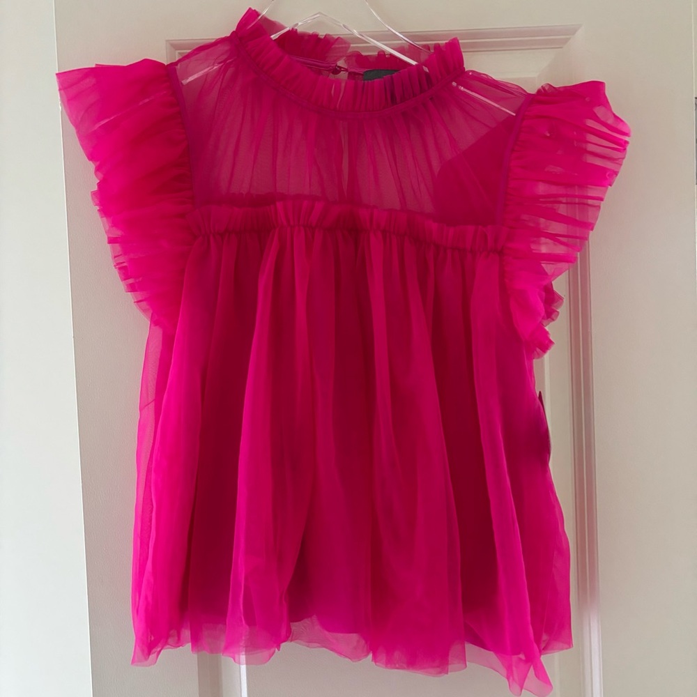 Women's Pink Ruffle Top - Picture 2 of 3